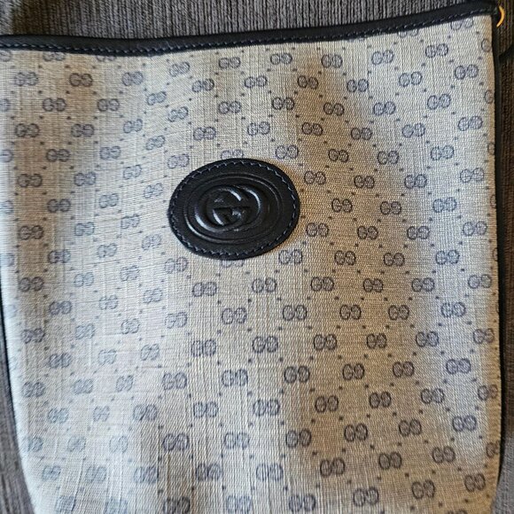 GUCCI Navy Blue Canvas Supreme Micro GG Blue Trim Crossbody Bag Authenticated - Picture 3 of 16